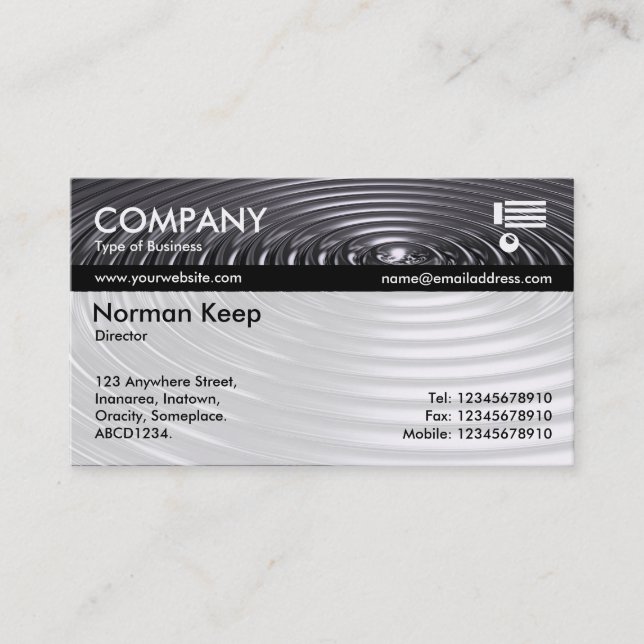 Colour Tex Banded - Concentric Rings - Chrome Business Card (Front)