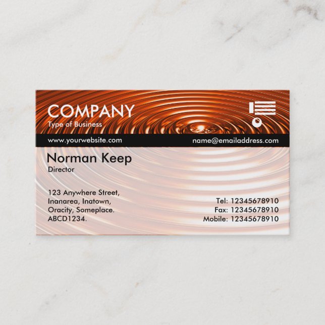 Colour Tex Banded - Concentric Rings - OrangeChrom Business Card (Front)