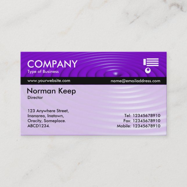 Colour Tex Banded - Concentric Rings - Purple Business Card (Front)
