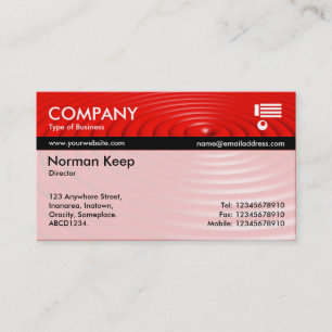 Colour Tex Banded - Concentric Rings - Red Business Card