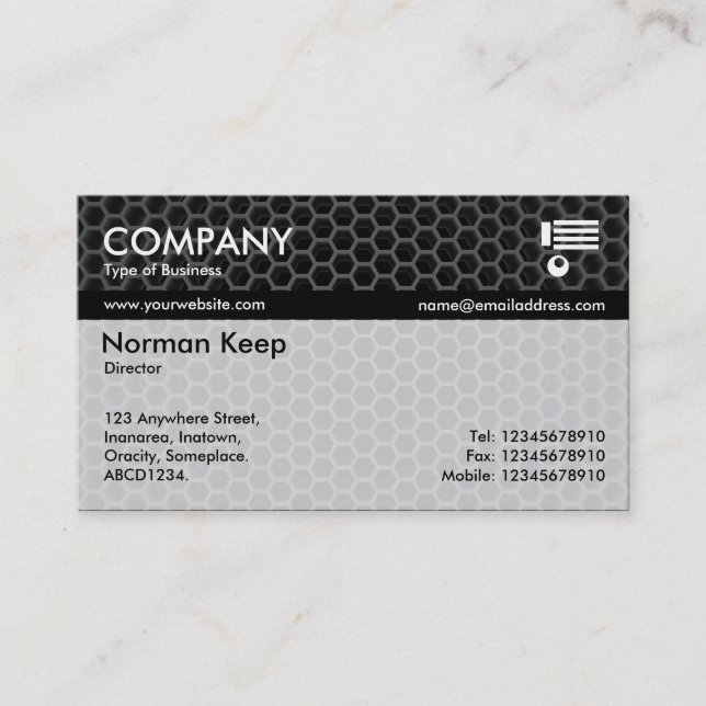 Colour Tex Banded - Honeycomb Dark Business Card (Front)