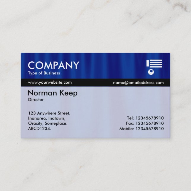Colour Tex Banded - Midnight Curtains Business Card (Front)