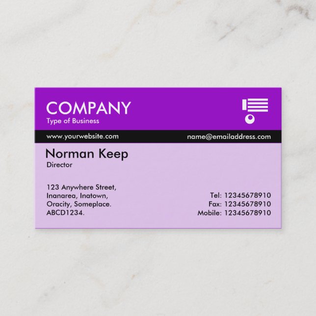 Colour Tex Banded - Purple (9900CC) Business Card (Front)