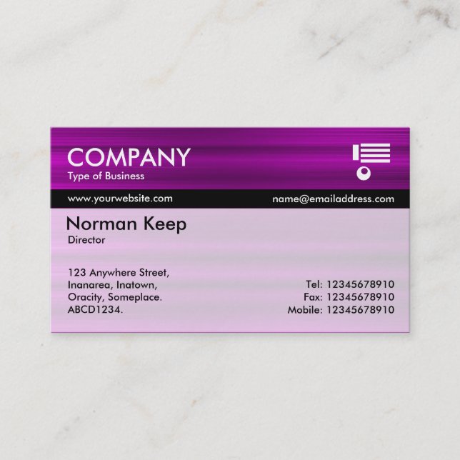 Colour Tex Banded - Purple Brushed Business Card (Front)