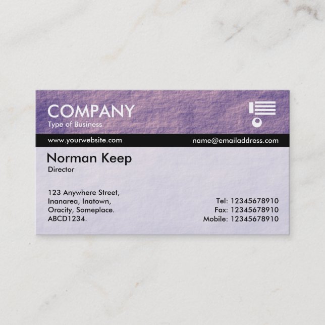 Colour Tex Banded - Purple Planet Business Card (Front)