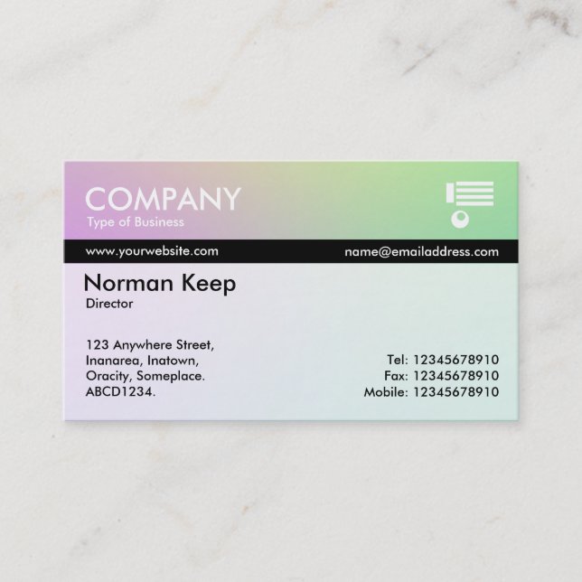 Colour Tex Banded - Soft Gradients Business Card (Front)