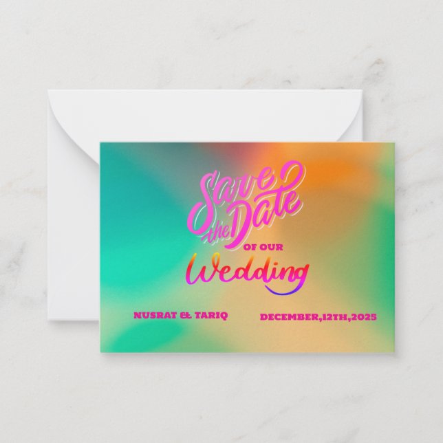 Colour Textur : A Colour Splash Save the Date  Card (Front)
