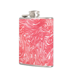 Colour texture "pearly strawberry cream" hip flask