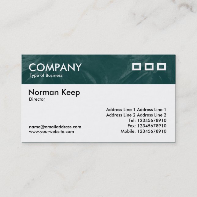 Colour Textured Header - Dark Green Brushed Business Card (Front)