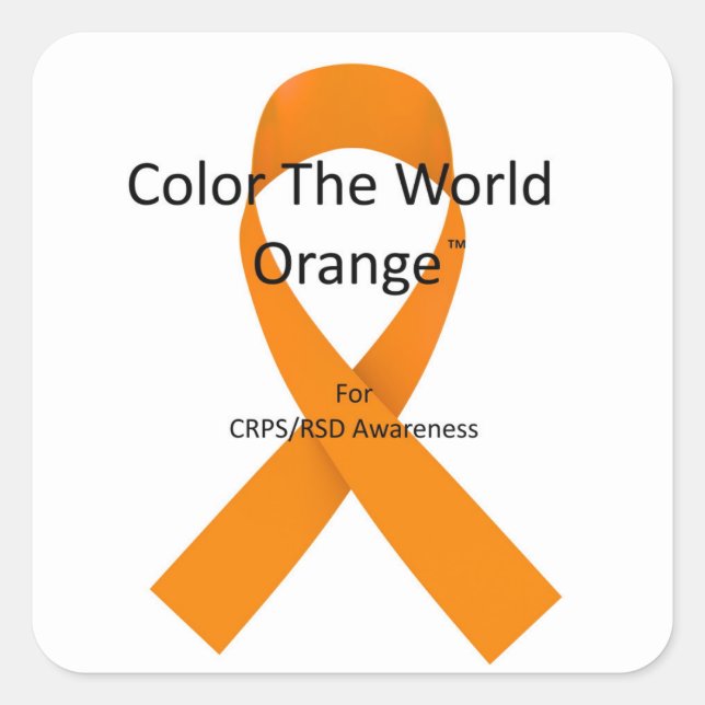Colour The World Orange™ for CRPS/RSD Awareness St Square Sticker (Front)