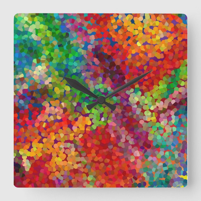 Colour Theory Clash Square Wall Clock (Front)