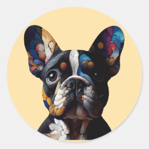 Colour Theory Frenchie Classic Round Sticker