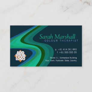 Colour Therapy Green/Blue with Logo Business Card