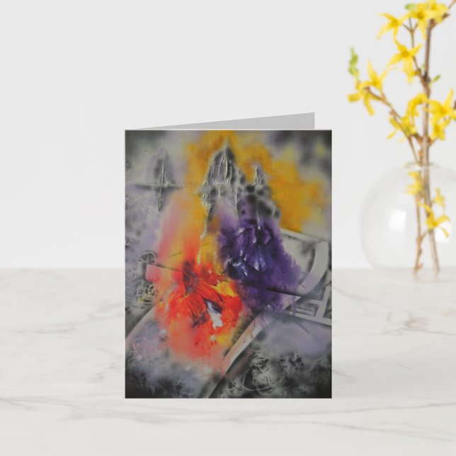 Colour Thoughts Abstract Card (Yellow Flower)