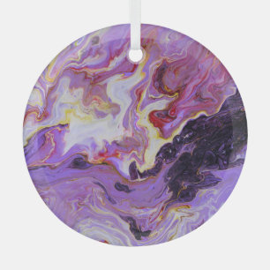 Colour tone acrylic paints, abstract. glass tree decoration