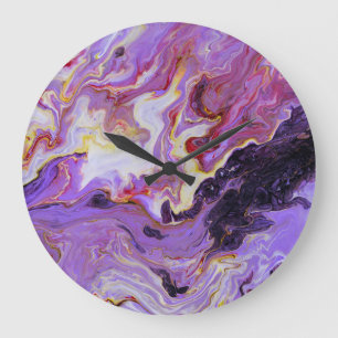 Colour tone acrylic paints, abstract. large clock