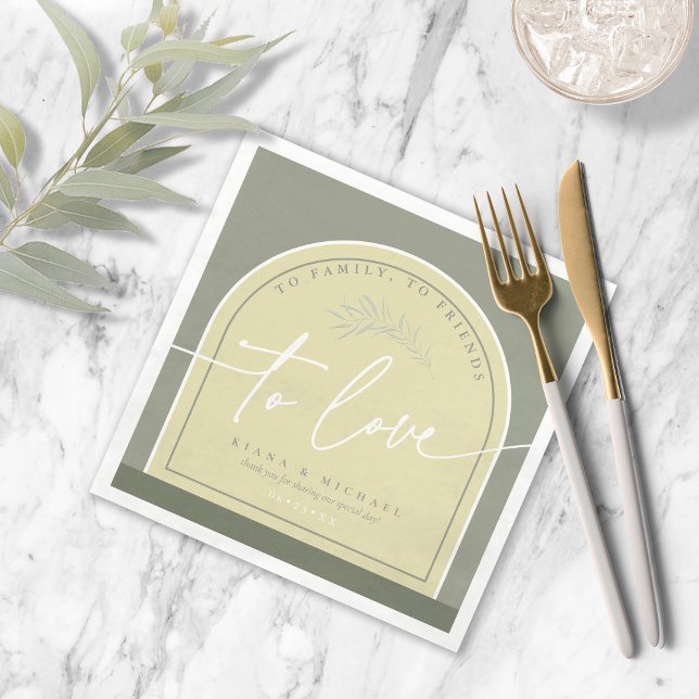 Colour Tones Eucalyptus Wedding To Love Grn ID901 Napkin (Creator Uploaded)