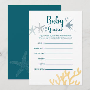 Colour trend Under the Sea Baby Shower Baby Guesse Invitation