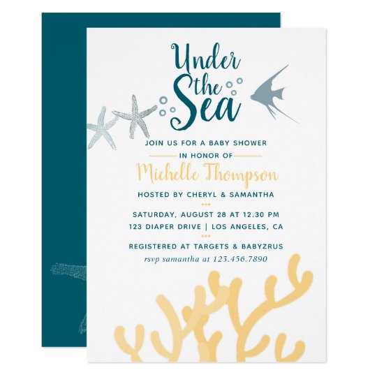 ocean themed baby shower invitations