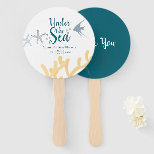 Colour trend Under the Sea Ocean themed Baby Showe Hand Fan