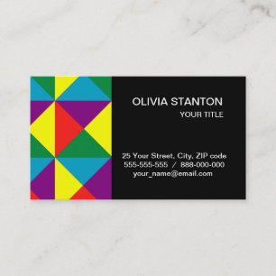 Colour triangles pattern business card