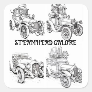 Colour T's Steamhead Galore Colouring In Craft Square Sticker