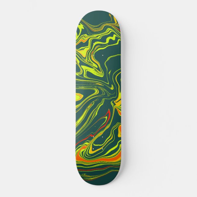 colour turquesa oscuro con amarillo skateboard (Front)
