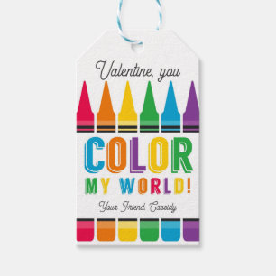 Colour Valentine Tag Crayon Valentines Day Gift Ta