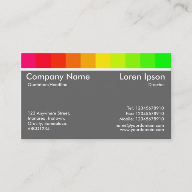 Colour Variations 03 (60% Grey) Business Card (Front)
