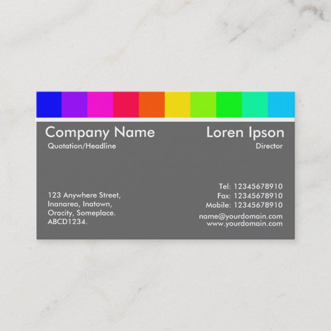 Colour Variations 04 (60% Grey) Business Card (Front)