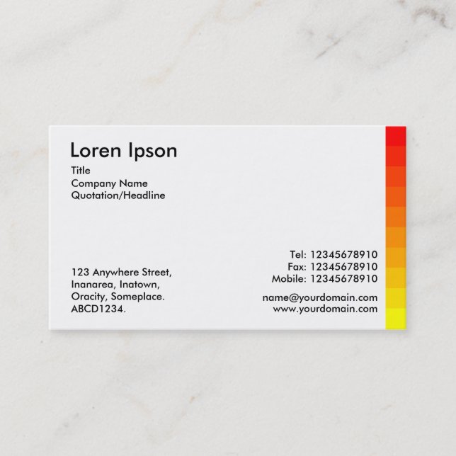 Colour Variations II 04 Business Card (Front)