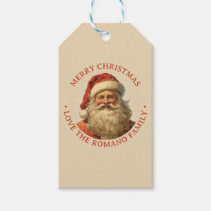 Colour Vintage Santa Christmas Gift Tags