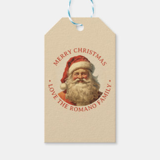 Colour Vintage Santa Christmas Gift Tags