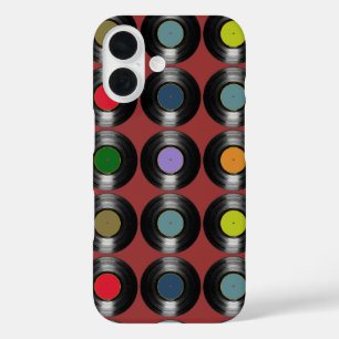 Colour Vinyl Records pattern iPhone 16 Case