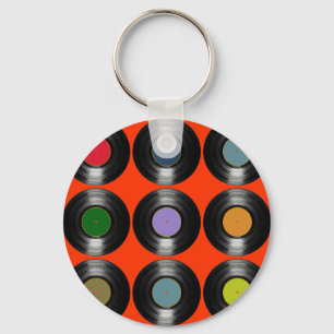 colour vinyl records pattern key ring