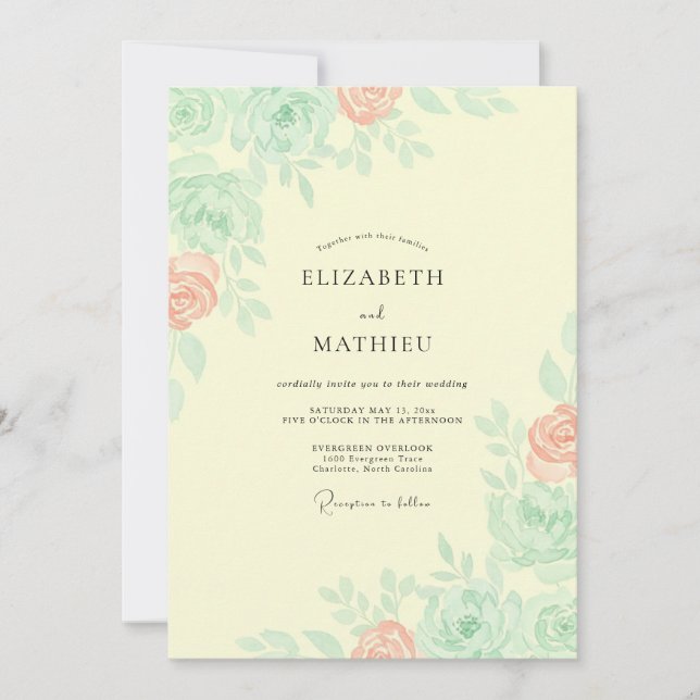 Colour Visualtrait Designtheme Wedding Invitation (Front)