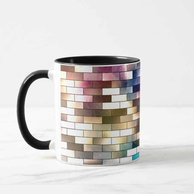 Colour Wall Brick Background Mug (Left)