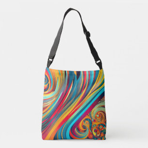 Colour Wave Fusion – Modern Abstract Swirl Art Crossbody Bag
