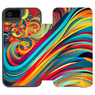 Colour Wave Fusion – Modern Abstract Swirl Art Incipio Watson™ iPhone 5 Wallet Case