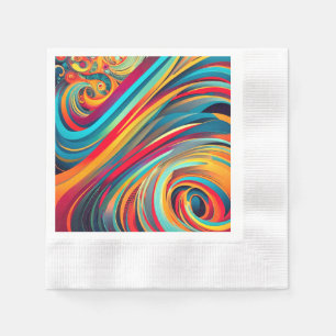 Colour Wave Fusion – Modern Abstract Swirl Art Napkin