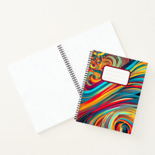 Colour Wave Fusion – Modern Abstract Swirl Art Notebook