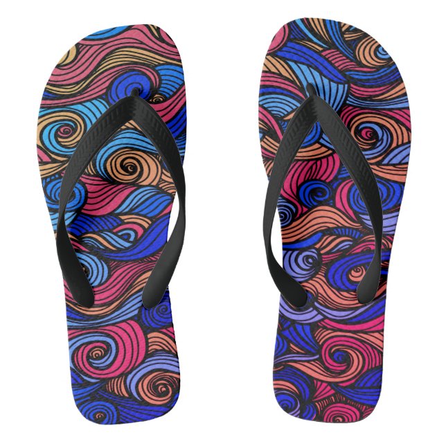 Colour Wave Paisley Flip Flops (Footbed)