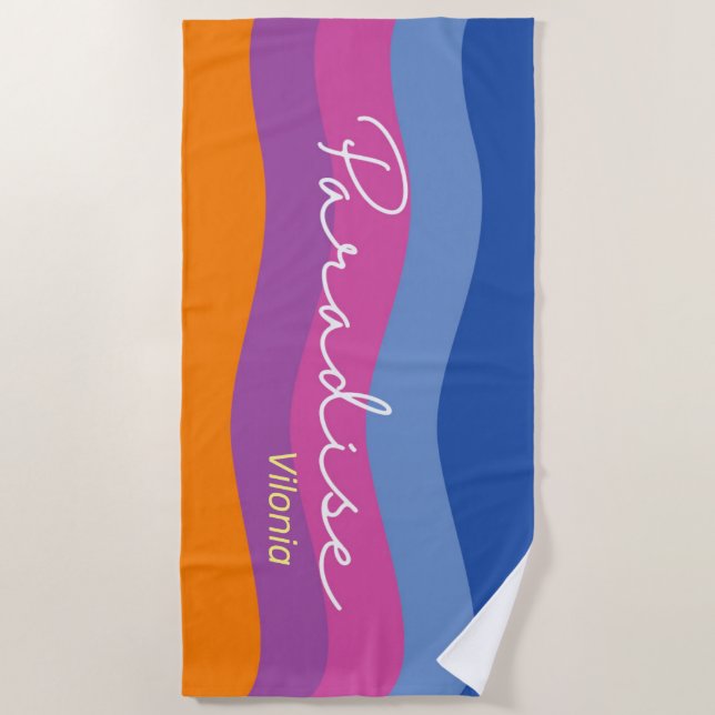 Colour Wave Paradise Beach Towel (Front)