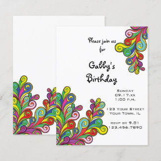 Colour Waves Birthday Party Invitation