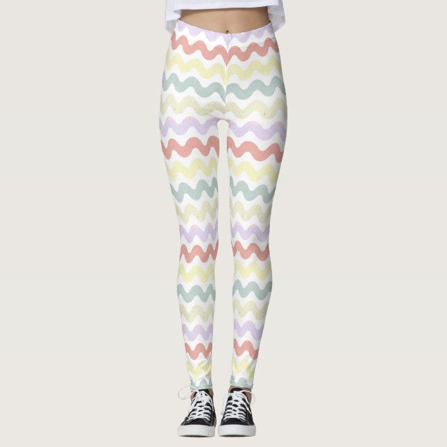 Colour Waves (Pastels)   Leggings (Front)