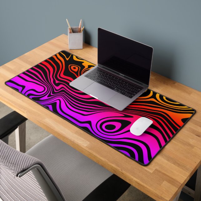 Colour Wavy Striped Design Desk Mat (Office 2)