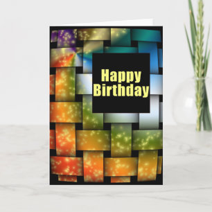 Colour Weave Happy Birthday Card