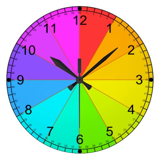 Image of Colour wheel and time teaching clock