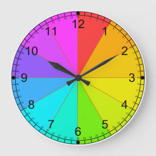 Colour wheel and time teaching clock
