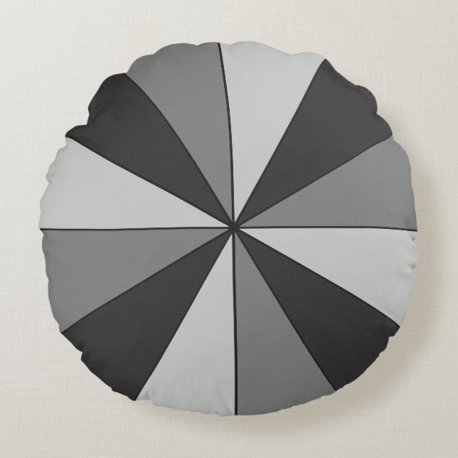 Colour Wheel Black Round Cushion (Front)